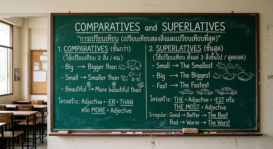 comparative and superlative ต่างกันอย่างไร
